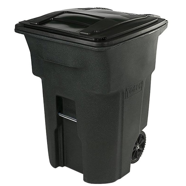 Toter Trash Can with Wheels and Attached Lid, 96 gal Capacity